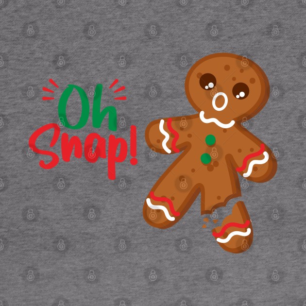 Gingerbread Man Oh Snap! Snapped Leg Funny Christmas by Messy Nessie